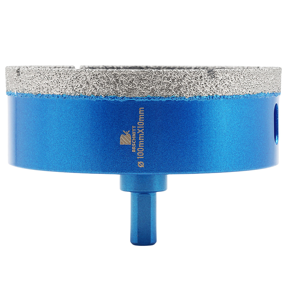 BRSCHNITT Diamond Drill Core Bit 1pc Dia 100mm with Triangle Shank Drilling Ceramic Marble Granite Porcelain Tile Vacuum Brazed Hole Saw