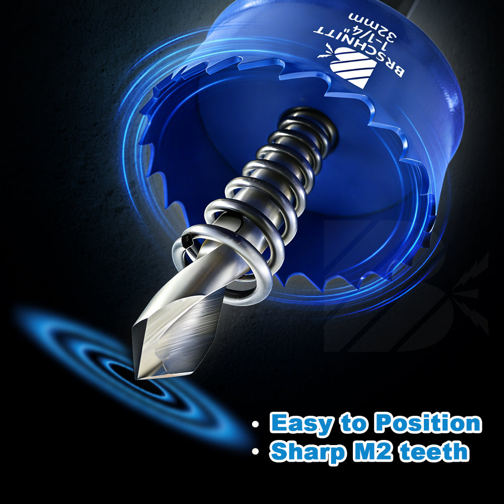BRSCHNITT M42 Bi-Metal Hole Saw 20-32mm with Quick Change Hex Shank for Stainless Steel Metal Cutting