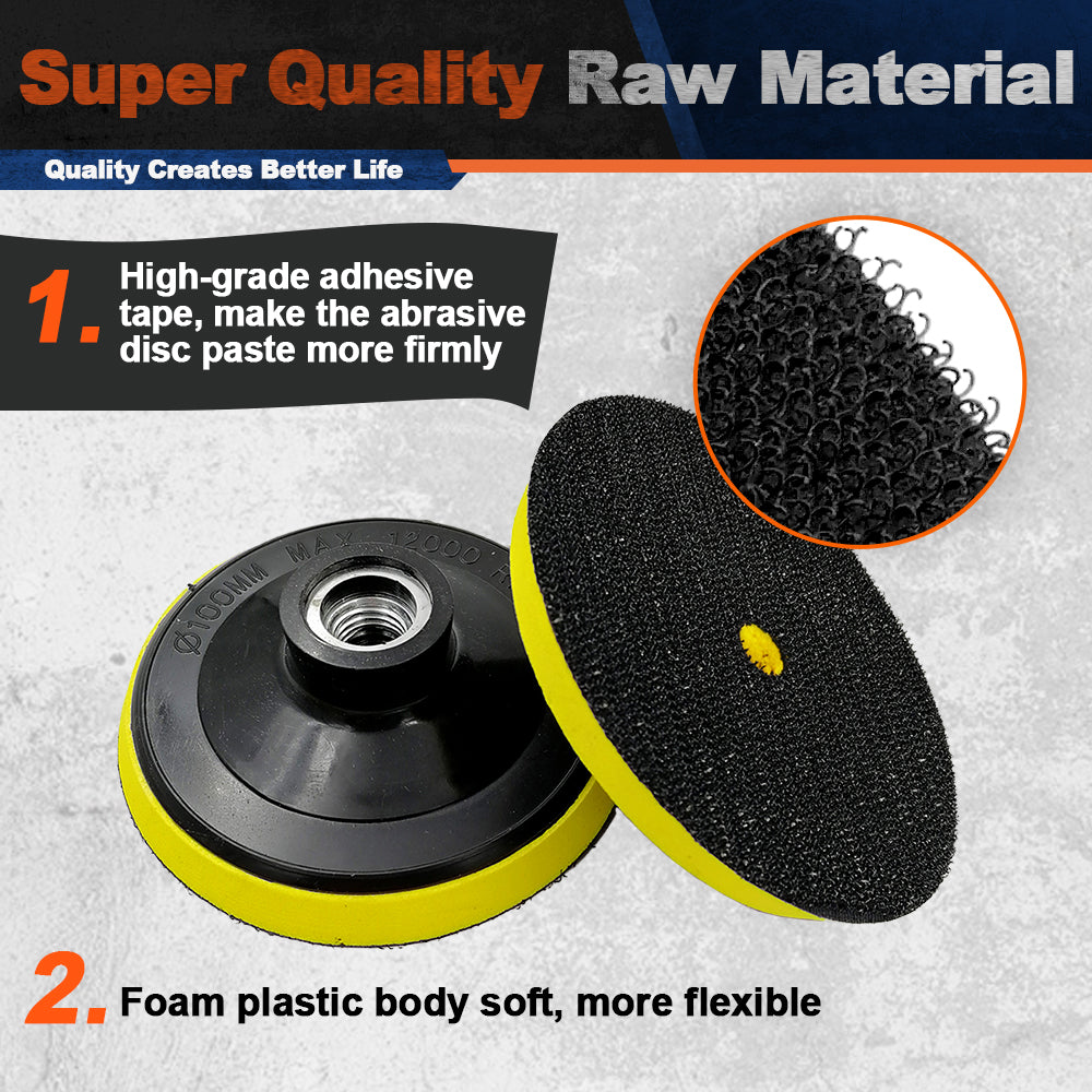 BRSCHNITT M14 & M10 & 5/8"-11 Thread Foam Backer Pad 5" for Diamond Polishing Pads
