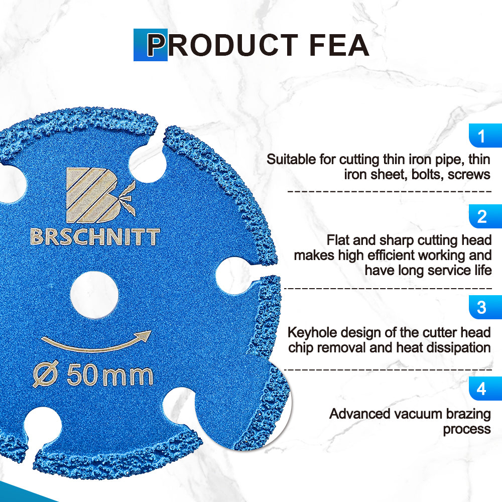 BRSCHNITT 30-50mm Mini Iron Cutting Disc Brazed Mini Saw Blade for Cutting Iron Mental