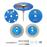BRSCHNITT 2" Mini Diamond Saw Blade Set 5pcs with 1/8" & 1/4" Shanks for Wood Metal Glass Stone