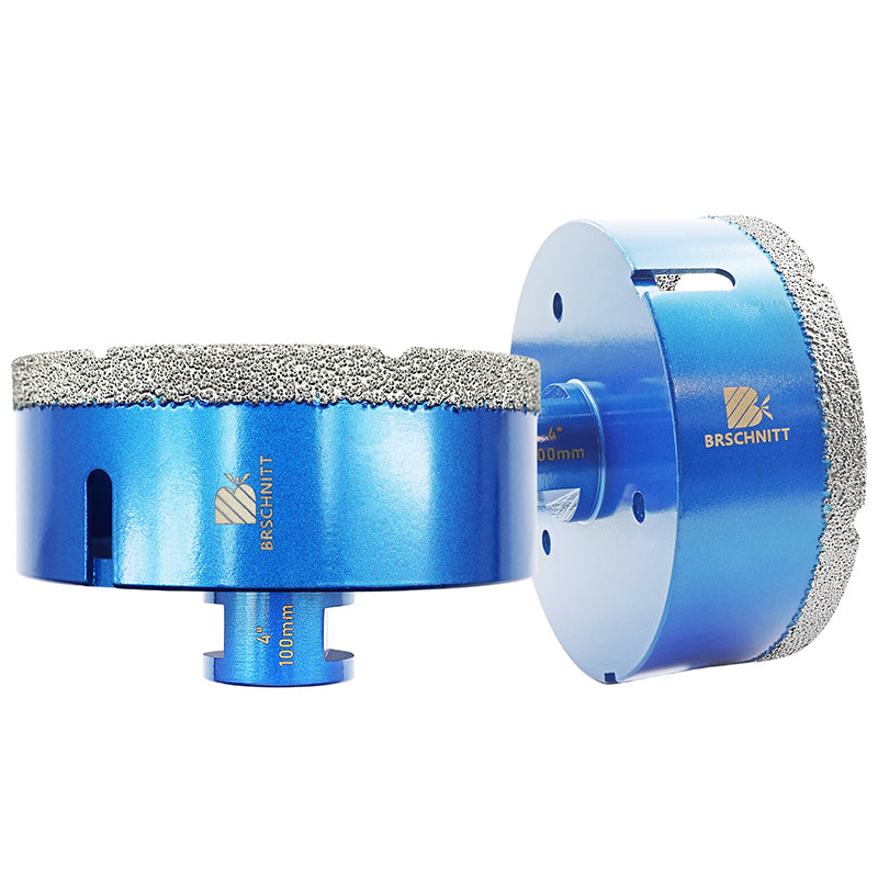 BRSCHNITT 5/8"-11 Thread Diamond Dry & Wet Hole Saw 1/4"-6" for Ceramic Porcelain Vacuum Brazed