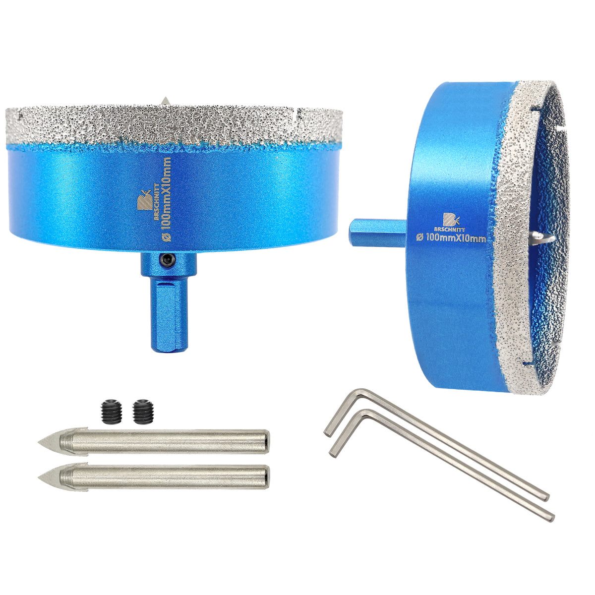 BRSCHNITT 1/2/3 Stück 20–68 mm vakuumgelöteter Bohrer mit Dreieckschaft und Positionsbohrer für Keramikfliesen, Marmor, Granit