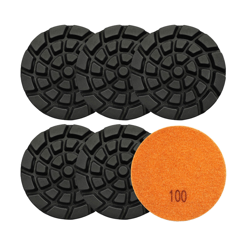 BRSCHNITT 6pcs Resin Bond Diamond Floor Polishing Pads 4" for Concrete Polishing