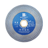 BRSCHNITT Diamant-Schneid- und Schleifsägeblatt, doppelseitig, X-Maschen, 1 Stück oder 2 Stück, Durchmesser 4"/4,5"/5" Keramikfliesen, Porzellan, Marmor, Stein, Trennscheibe