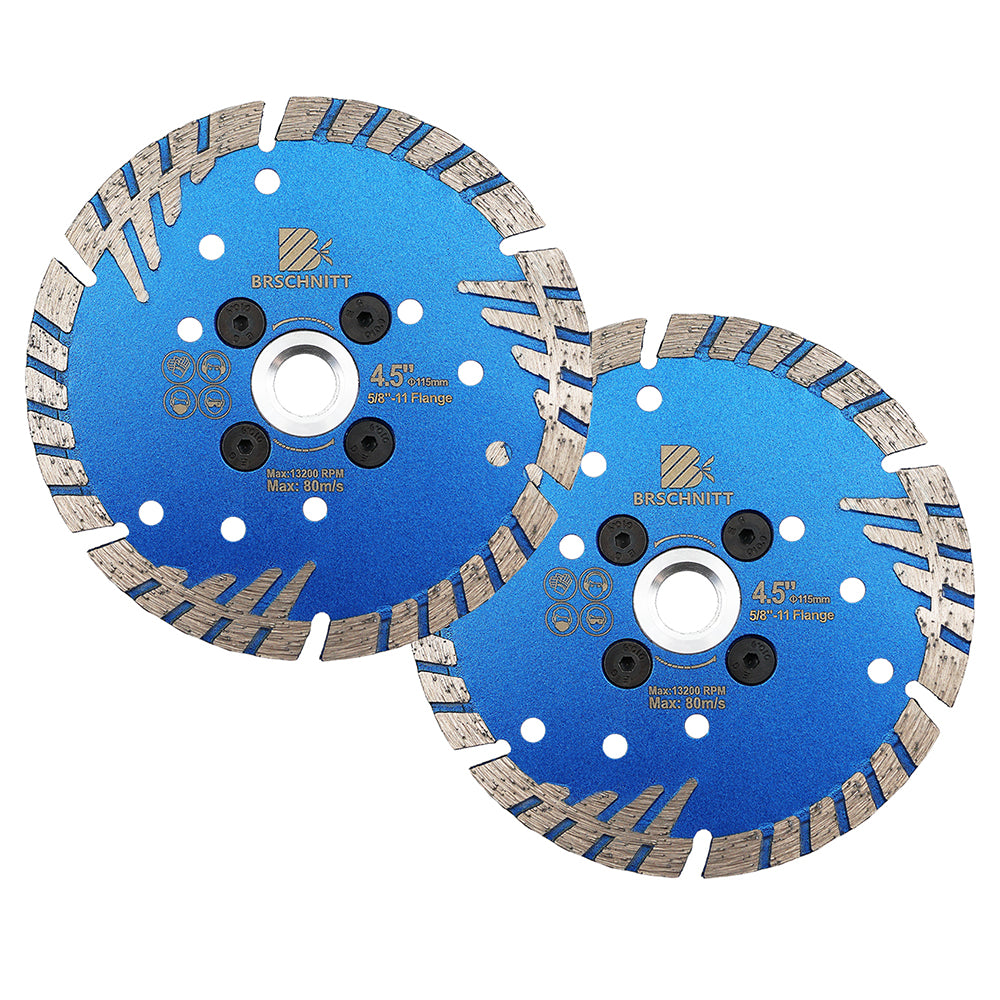 BRSCHNITT M14 & 5/8"-11 Thread Dry & Wet Use Diamond Cutting Disc Set 125mm for Concrete Granite Marble Tile