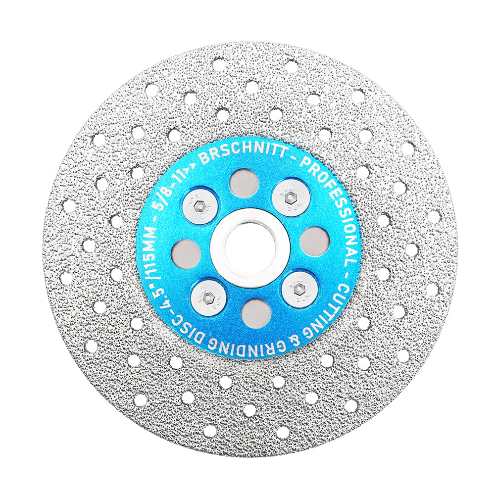 BRSCHNITT Diamant-Schleifsägeblätter, 1 Stück oder 2 Stück, Durchmesser 4"/4,5"/5" für Marmor, Granit, Stein, Fliesen, Beton, vakuumgelötete Trennscheibe, 5/8"-11 Gewinde