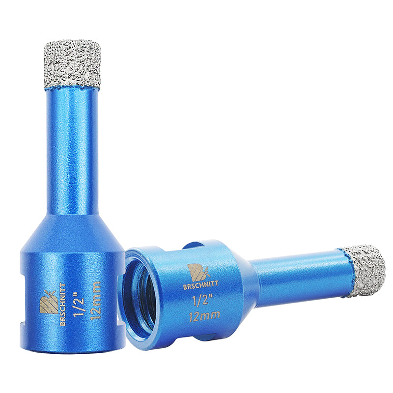 BRSCHNITT 5/8"-11 Thread Diamond Dry & Wet Hole Saw 1/4"-6" for Ceramic Porcelain Vacuum Brazed