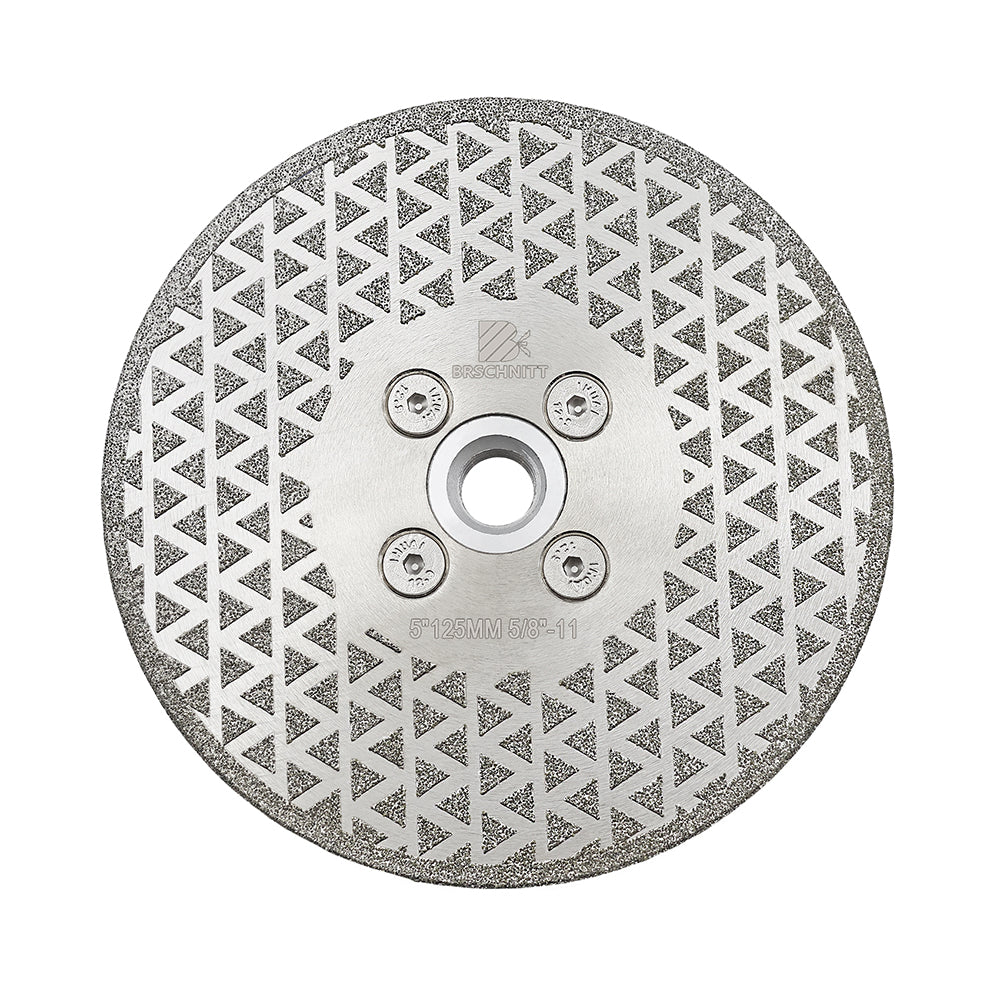BRSCHNITT Diamant-Schleifscheibe, einseitig galvanisiert, 1 Stück, Durchmesser 115 mm/125 mm, Sägeblatt für Granit, Marmor, Keramikfliesen, 5/8"-11 oder M14-Gewinde