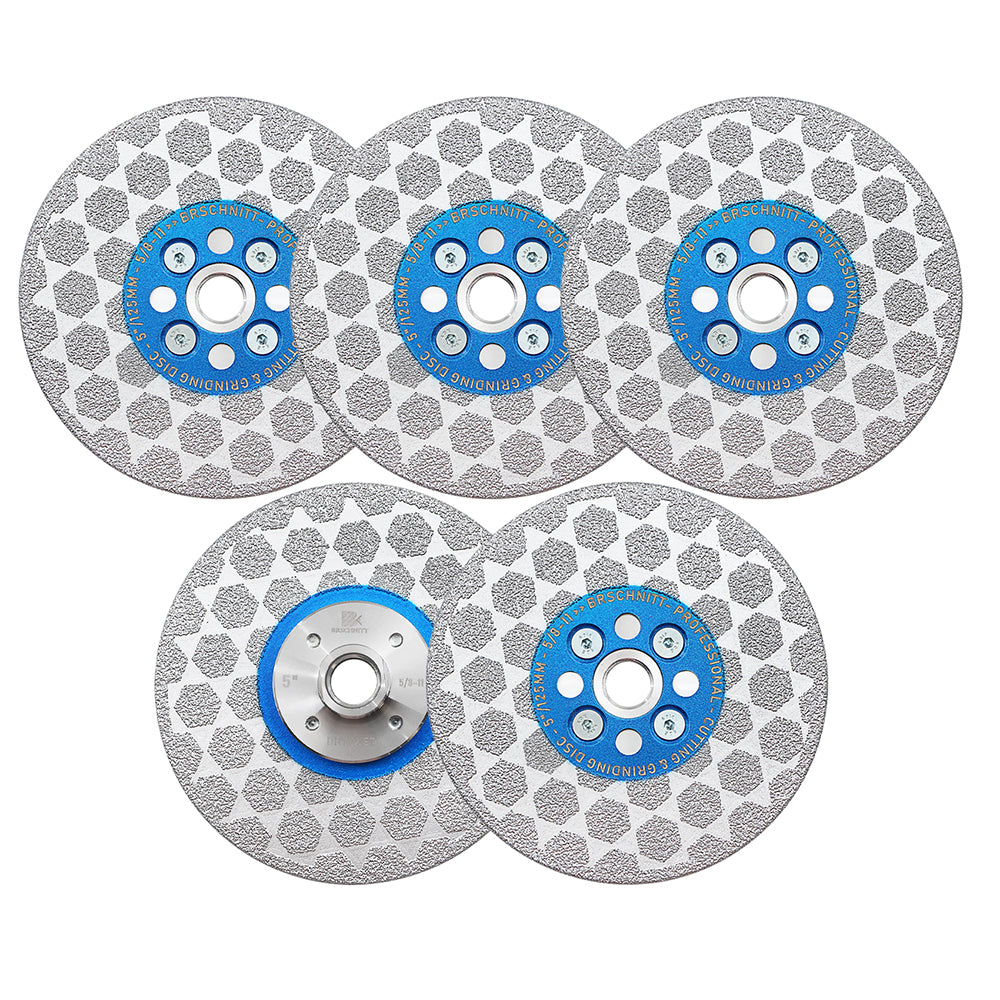 BRSCHNITT M14 & 5/8"-11 Diamond Cutting Grinding Disc 105-125mm for Granite Marble Concrete Tile