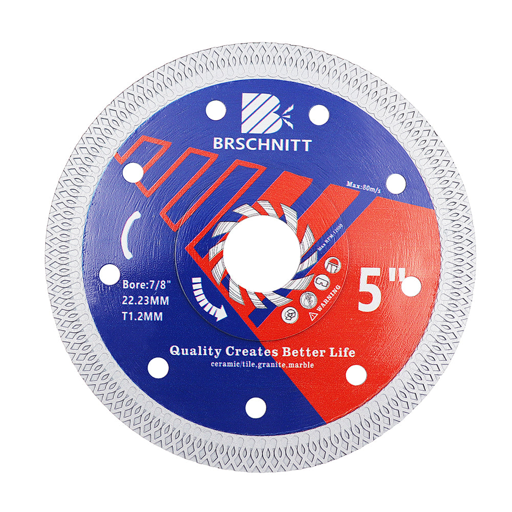 Disque de coupe diamanté BRSCHNITT à mailles X, diamètre 4"/4,5"/5"/7"/8"/9"/10" pour la coupe de céramique, de porcelaine, de carrelage, de marbre, de granit, lame de scie turbo pressée à chaud