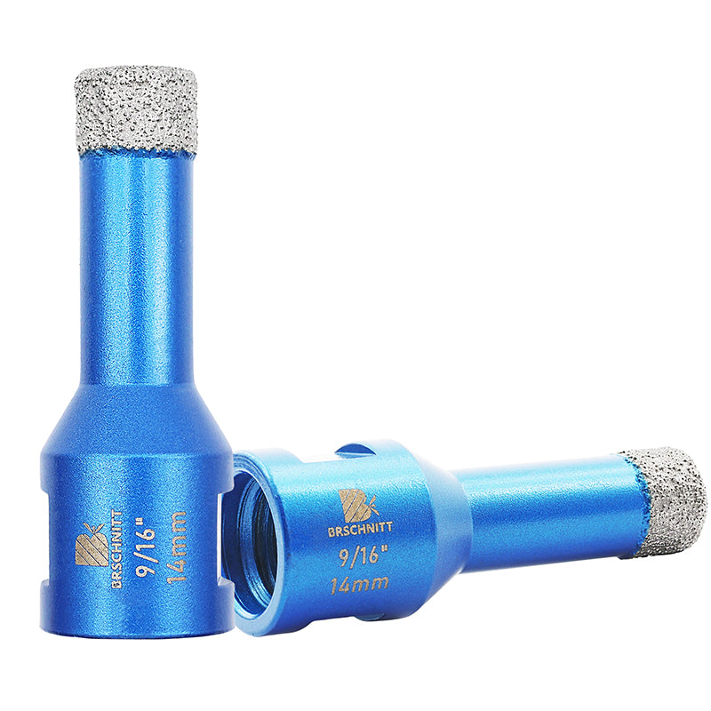 BRSCHNITT 5/8"-11 Thread Diamond Dry & Wet Hole Saw 1/4"-6" for Ceramic Porcelain Vacuum Brazed