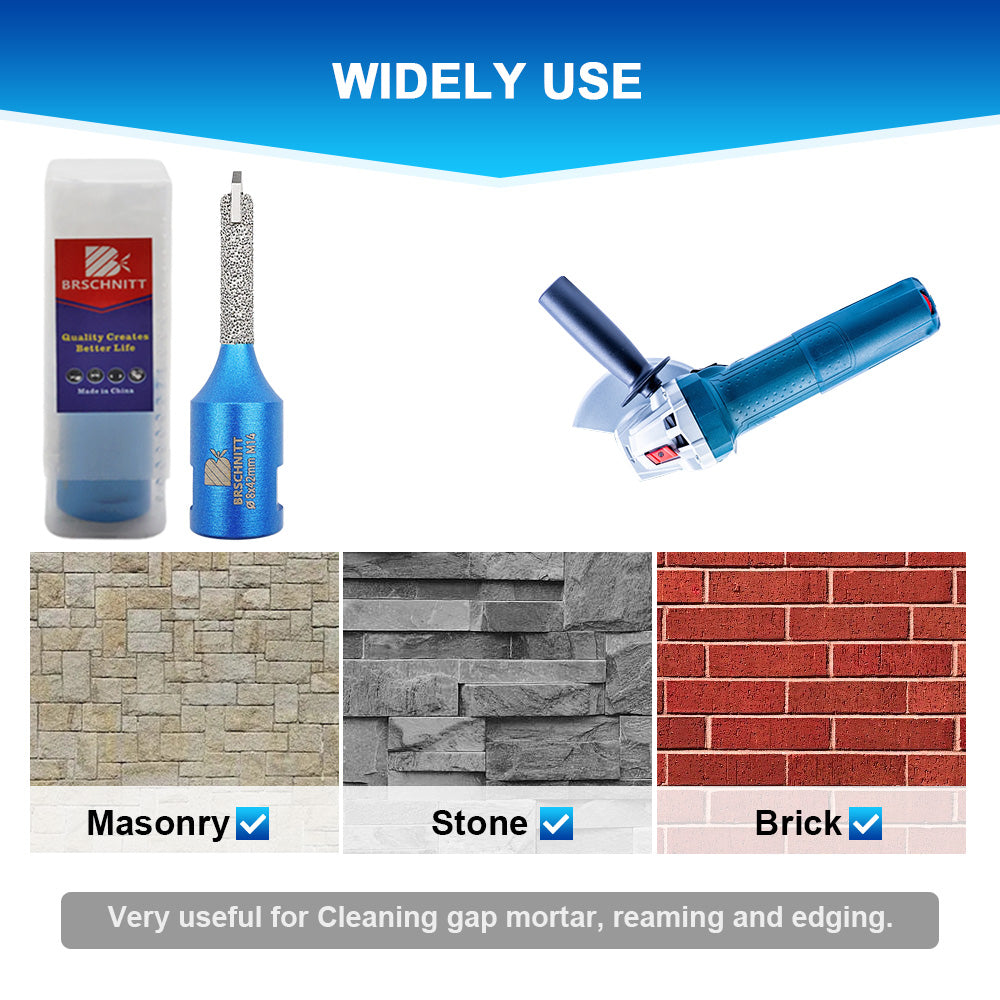 BRSCHNITT 5/8"-11 Thread 5/16" Diamond Tip Carbide Tuck Pointing Bit for Mortar Joint Removal