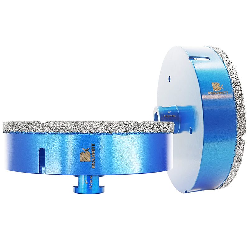BRSCHNITT 5/8"-11 Thread Diamond Dry & Wet Hole Saw 1/4"-6" for Ceramic Porcelain Vacuum Brazed