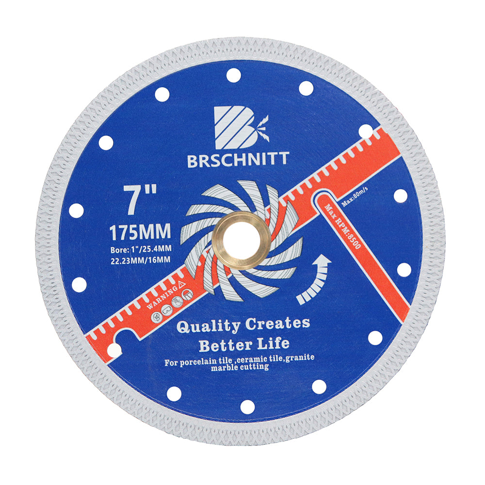 BRSCHNITT Diamant-Trennscheibe X Mesh 1 Stück oder 2 Stück Durchmesser 75–250 mm Keramik Porzellan Fliesen Marmor Granit Heißgepresstes gesintertes Turbo-Sägeblatt