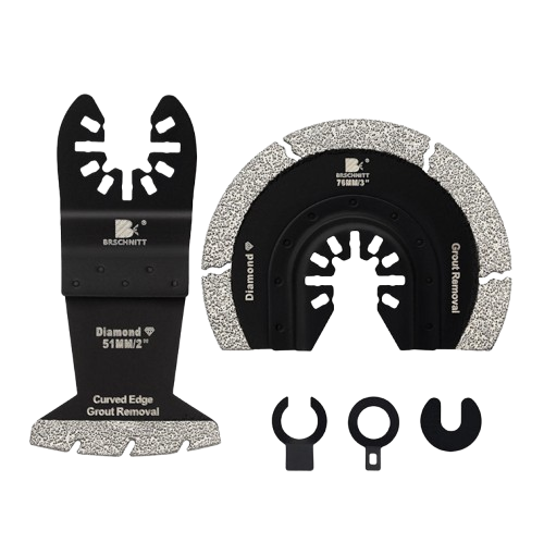 BRSCHNITT Diamond Grit Oscillating Saw Blades 2"/3" for Grout Removal Tile Cement Concrete