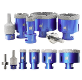 BRSCHNITT M14 Diamond Drill Bit Set 20-68mm with 10-25mm Finger Router for Tile Porcelain Granite Marble