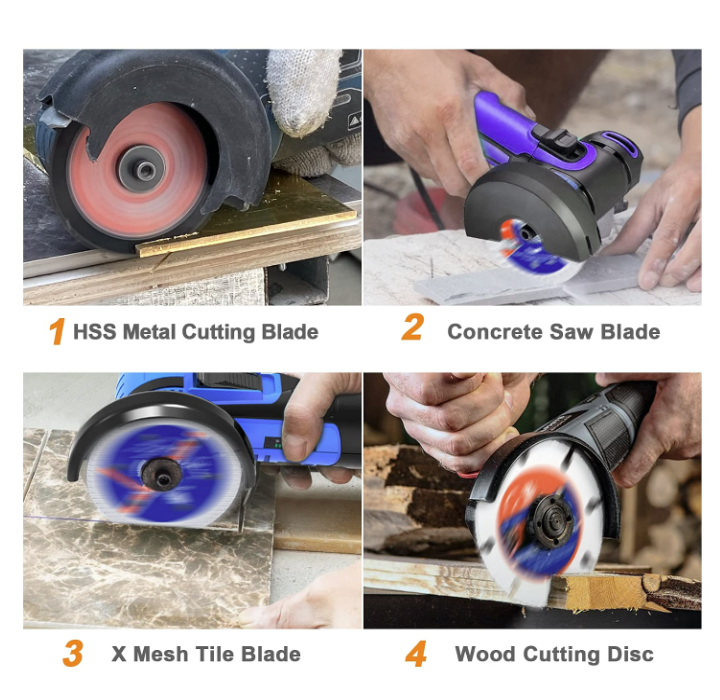 BRSCHNITT 75mm 3“ Diamond Saw Blade Set 4pcs with 10mm Arbor for Cutting Tile Stone Concrete Granite Marble