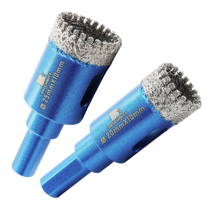 BRSCHNITT Triangle Shank Dry Diamond Core Drill Bit 20-65mm for Porcelain Tile Ceramic Granite Marble