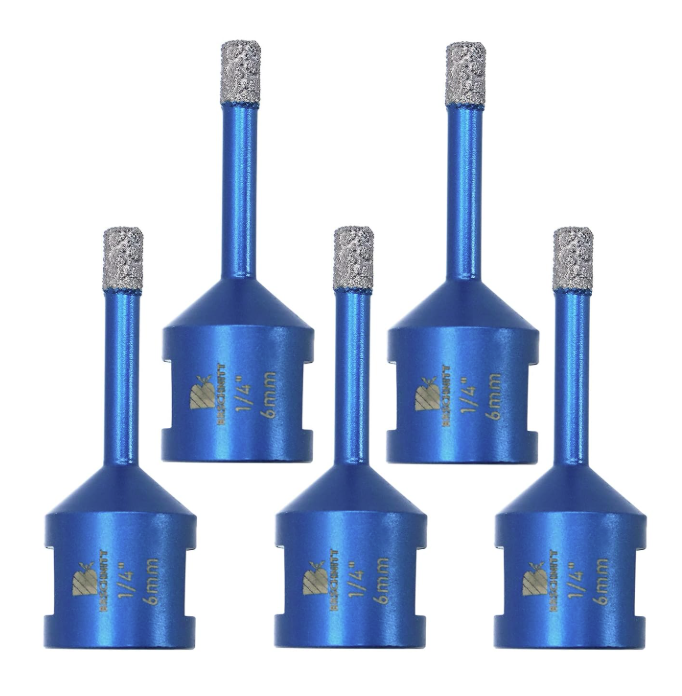 BRSCHNITT 5/8"-11 Thread Diamond Dry & Wet Hole Saw 1/4"-6" for Ceramic Porcelain Vacuum Brazed