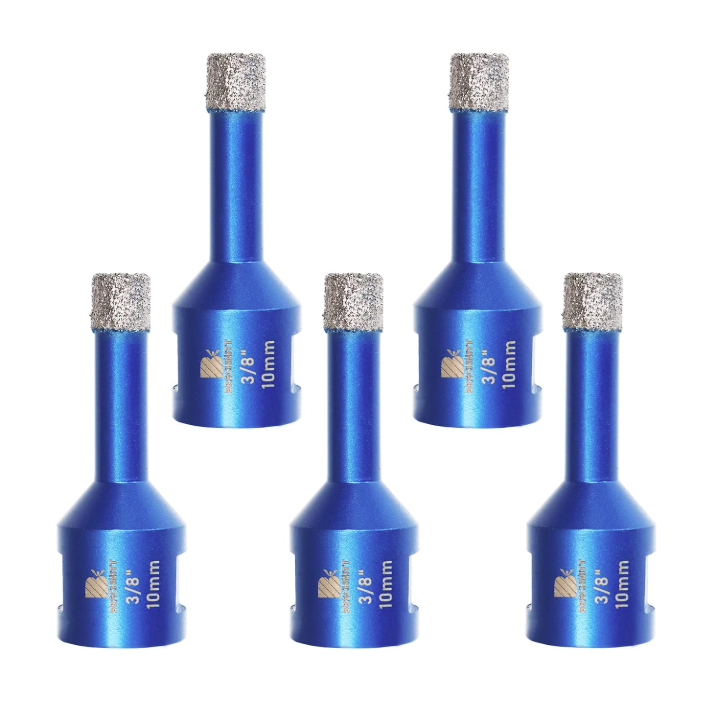BRSCHNITT 5/8"-11 Thread Diamond Dry & Wet Hole Saw 1/4"-6" for Ceramic Porcelain Vacuum Brazed