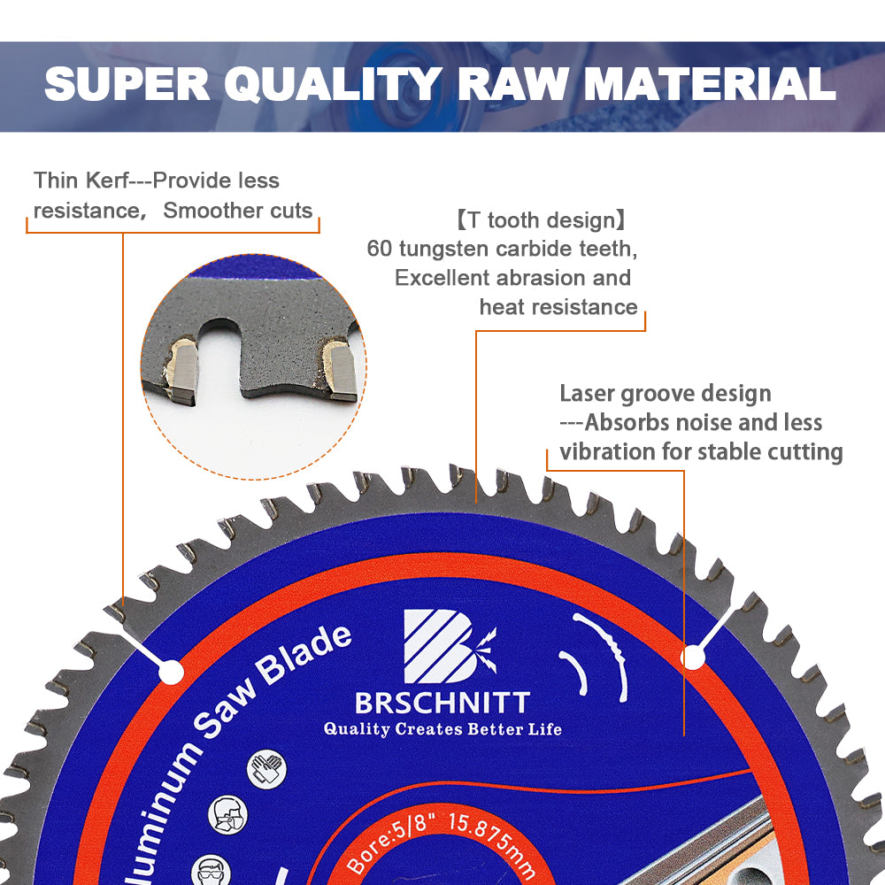 BRSCHNITT TCT Saw Blade 184-305mm 60-100T for Aluminum Plastic Non-Ferrous Metal Cutting