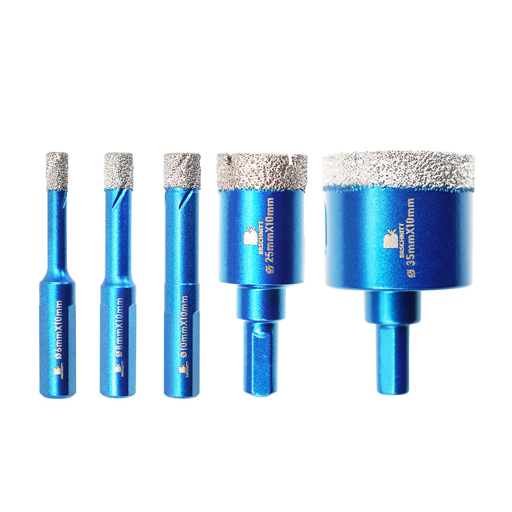 BRSCHNITT Triangle Shank Diamond Dry Drill Bit 6-100mm for Ceramic Tile Granite Marble Porcelain Stone Vacuum Brazed
