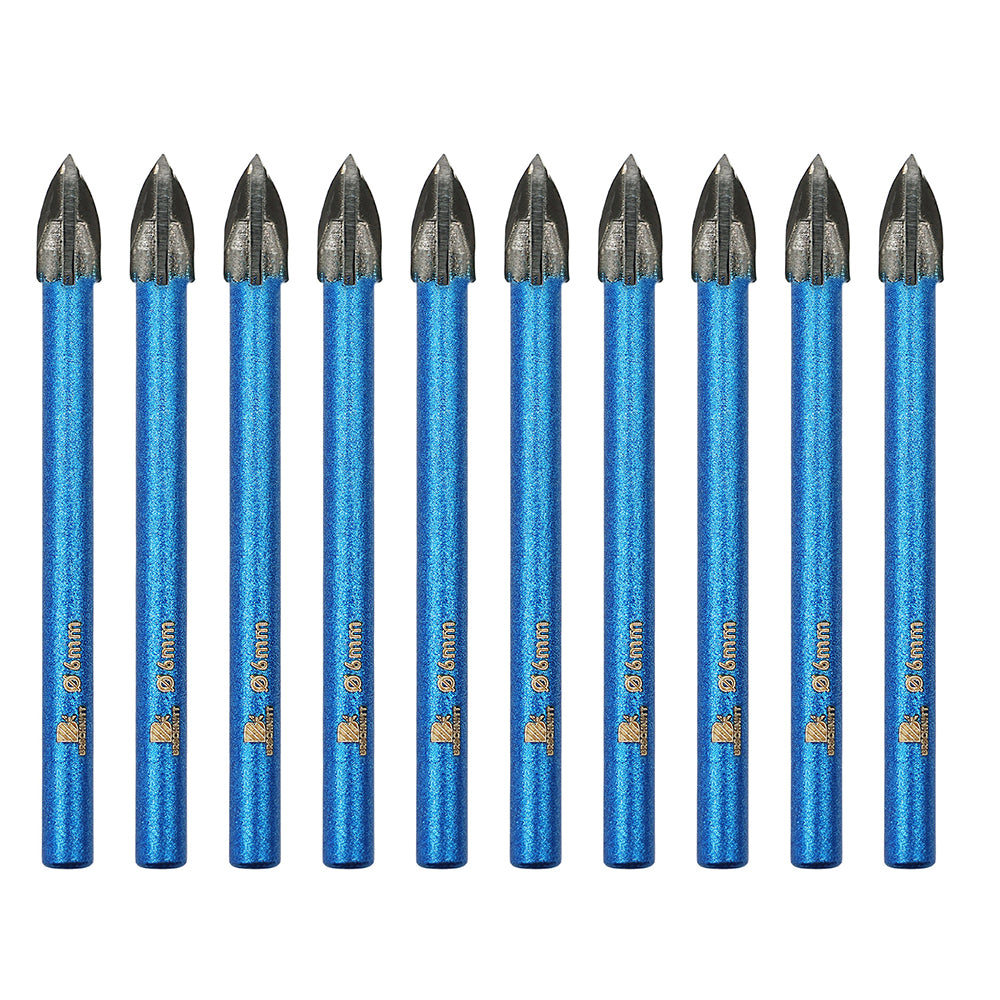 Set de 10 scies cloches diamantées à sec BRSCHNITT 6-10 mm avec forets au carbure pour grès cérame, céramique et pierre