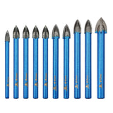 BRSCHNITT Dry Diamond Hole Saw Set 10pcs 6-10mm with Carbide Drill Bits for Porcelain Tile Ceramic Stone