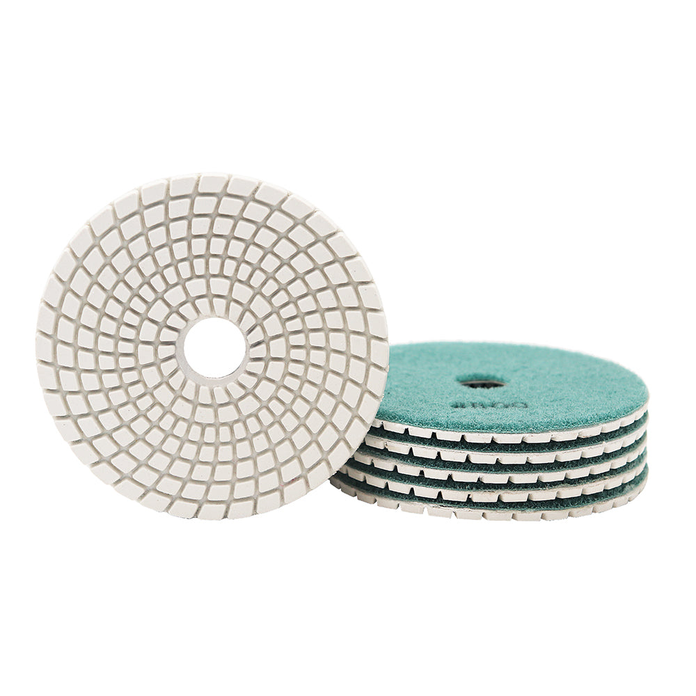 BRSCHNITT Lot de 6 tampons de polissage flexibles diamantés humides 4 pouces pour granit, marbre, céramique, pierre artificielle