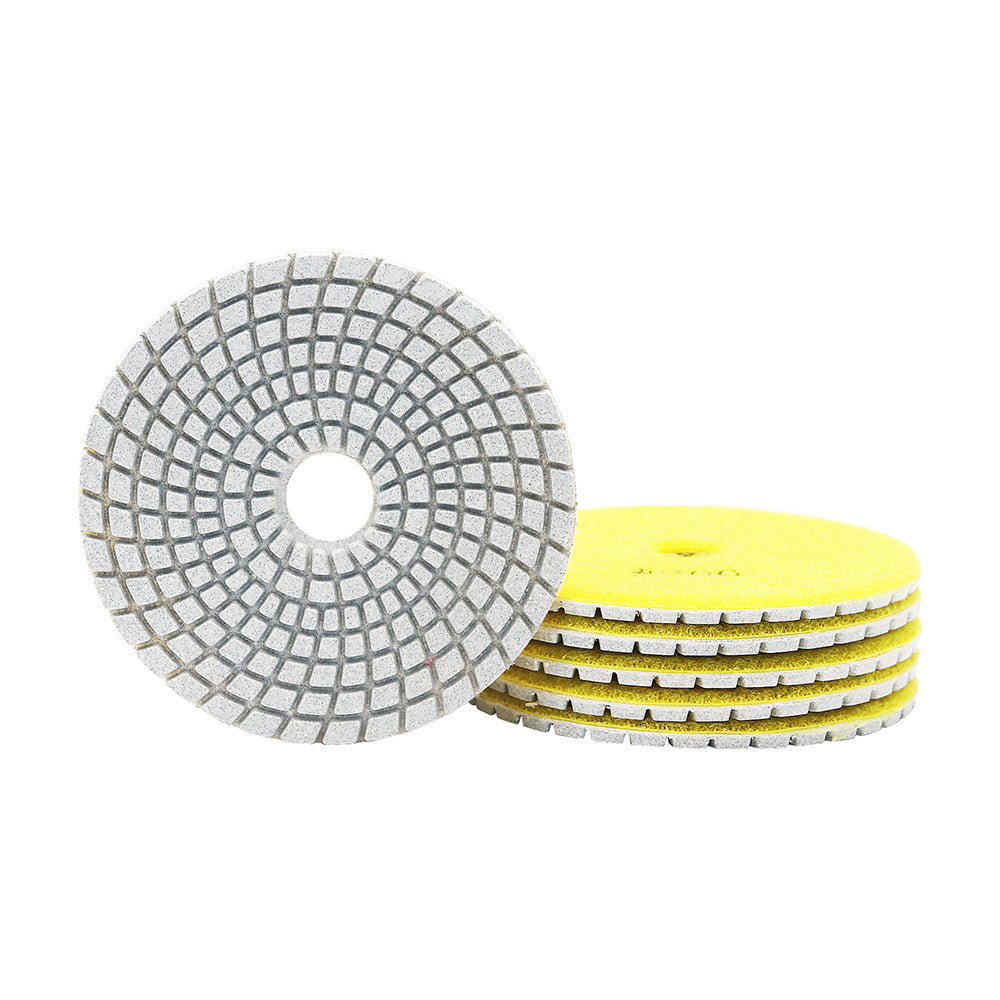 BRSCHNITT Lot de 6 tampons de polissage flexibles diamantés humides 4 pouces pour granit, marbre, céramique, pierre artificielle