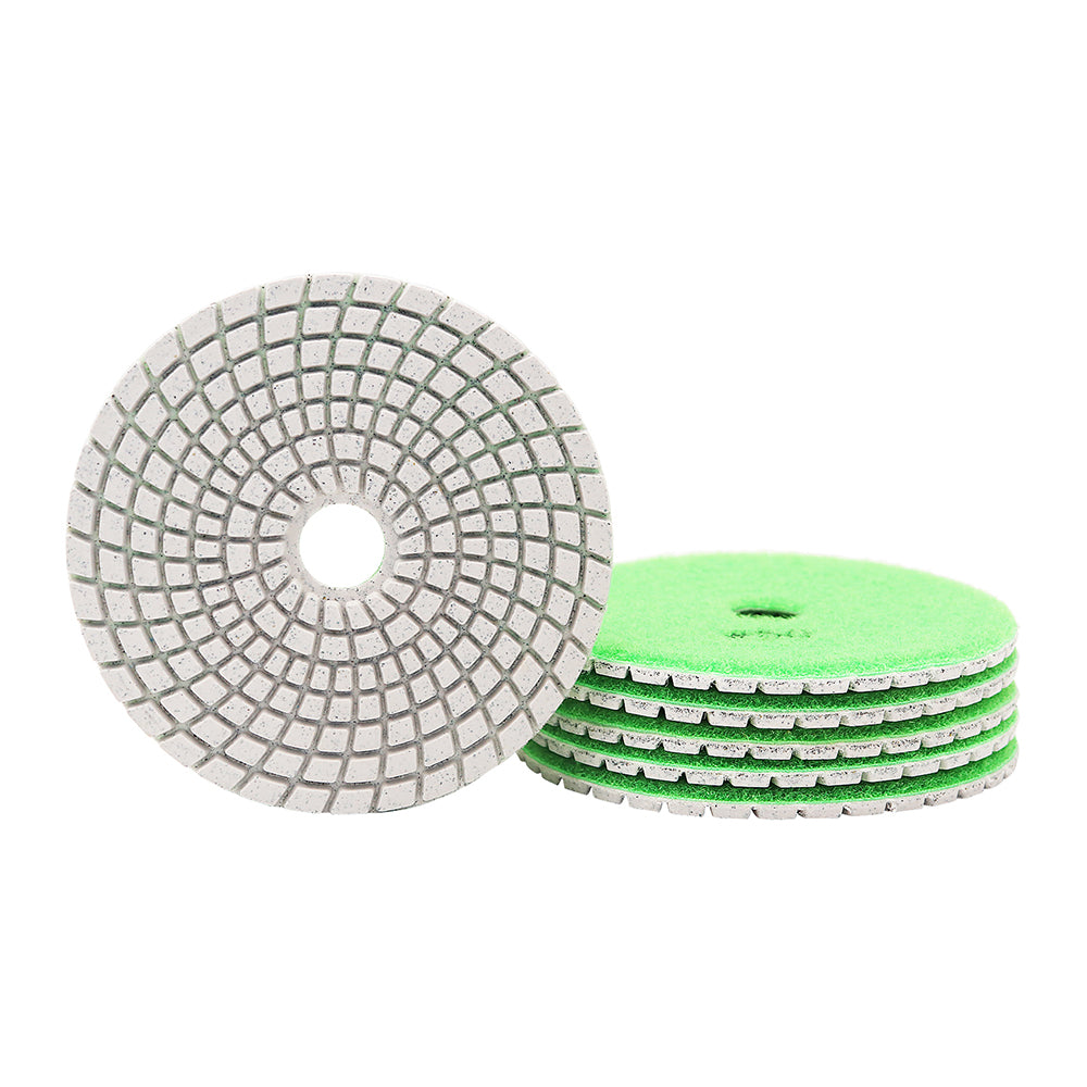 BRSCHNITT 7pcs Wet Diamond Flexible Polishing Pads 4" for Granite Marble Ceramic Stone Polishing