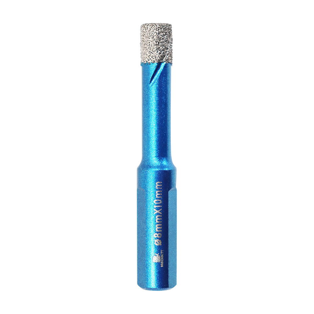 BRSCHNITT Diamant-Bohrkrone, vakuumgelötet, 1 Stück oder 5 Stück, Durchmesser 6/8/10 mm, für Porzellanfliesen, Keramik, Granit, Marmor, mit Lochsäge mit Dreiecksschaft