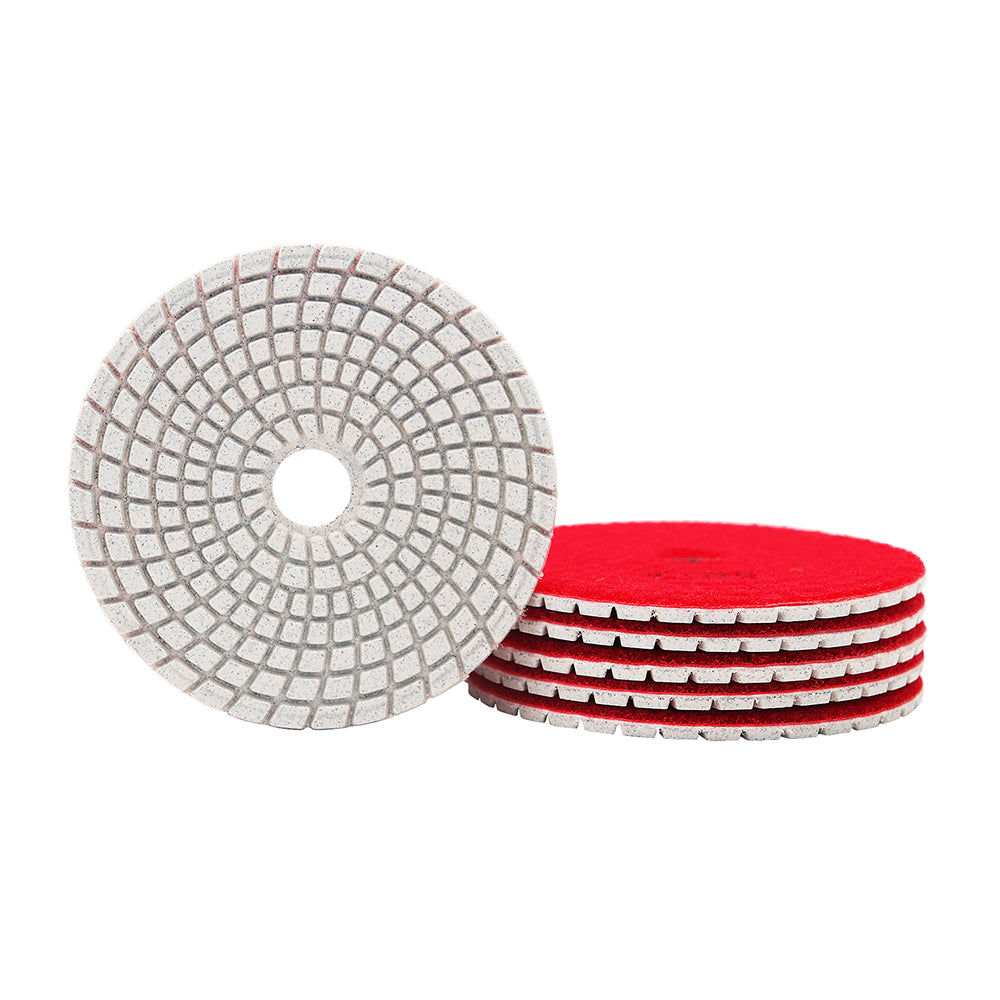BRSCHNITT Lot de 6 tampons de polissage flexibles diamantés humides 4 pouces pour granit, marbre, céramique, pierre artificielle