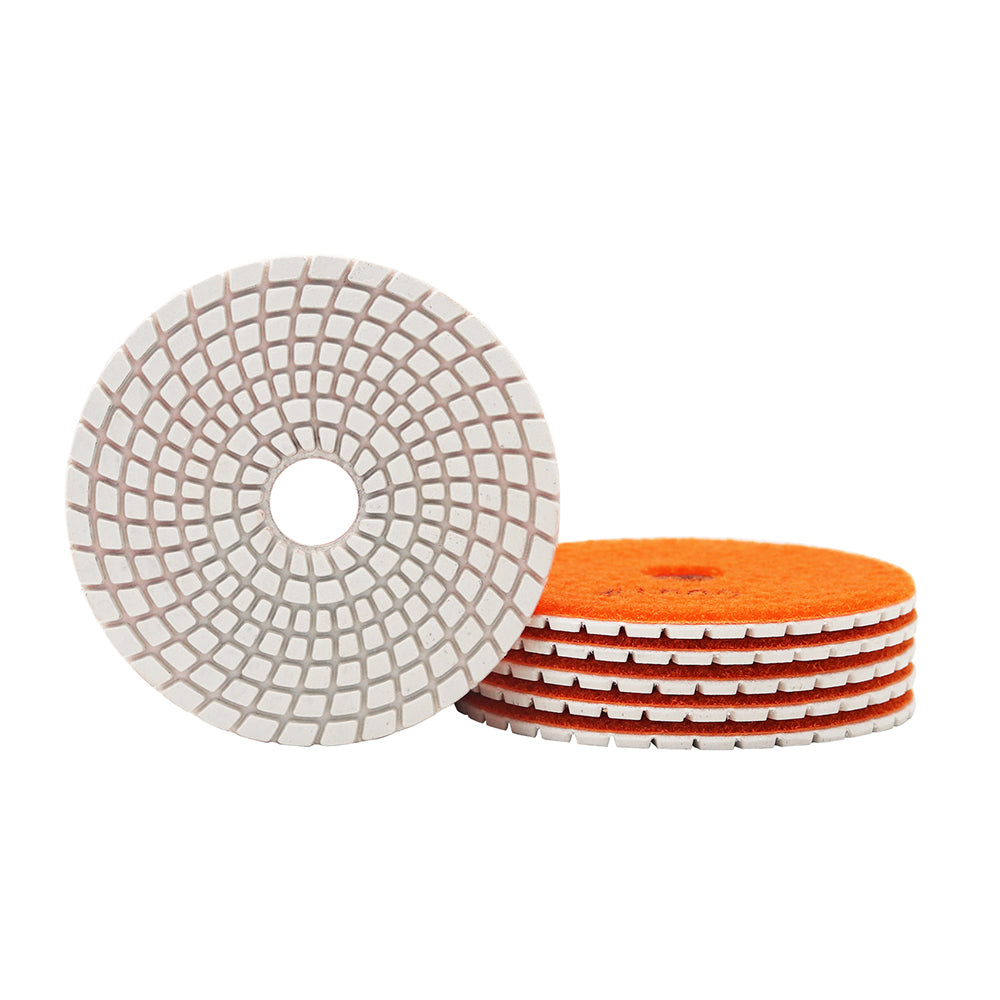 BRSCHNITT Lot de 6 tampons de polissage flexibles diamantés humides 4 pouces pour granit, marbre, céramique, pierre artificielle