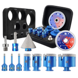 BRSCHNITT 11pcs M14 Diamond Hole Saw Kit 6-68mm with Chamfer Bit Adapter for Tile Marble Granite