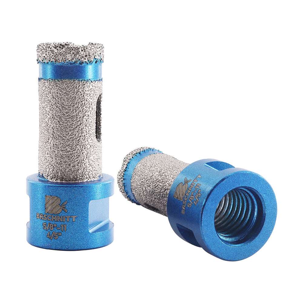 Foret diamanté BRSCHNITT 1 ou 2 forets de perçage et de fraisage pour trous de 20/25/35/50/68/75 mm de diamètre, pour agrandir le trou, pour porcelaine, céramique, carrelage, granit, marbre, pierre, filetage 5/8"-11 ou M14.