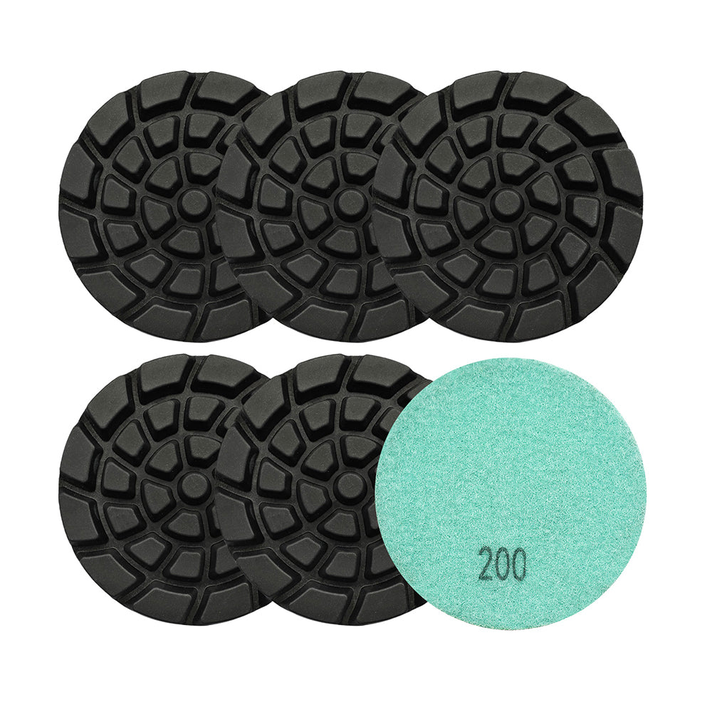 BRSCHNITT 6pcs Resin Bond Diamond Floor Polishing Pads 4" for Concrete Polishing