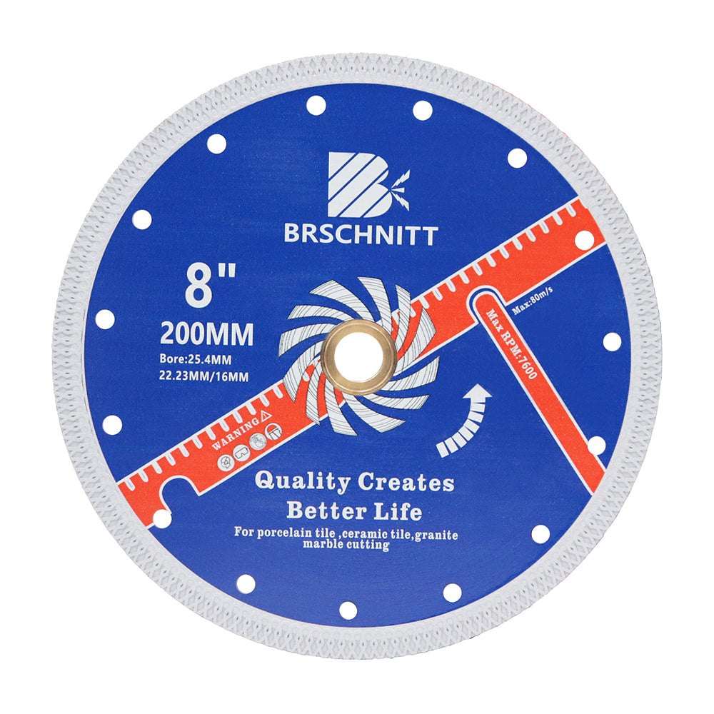 BRSCHNITT Diamant-Trennscheibe X Mesh 1 Stück oder 2 Stück Durchmesser 75–250 mm Keramik Porzellan Fliesen Marmor Granit Heißgepresstes gesintertes Turbo-Sägeblatt