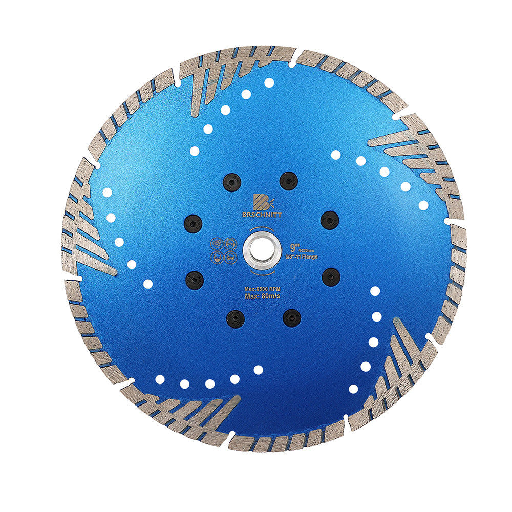 BRSCHNITT M14 & 5/8"-11 Thread Dry & Wet Use Diamond Cutting Disc Set 125mm for Concrete Granite Marble Tile