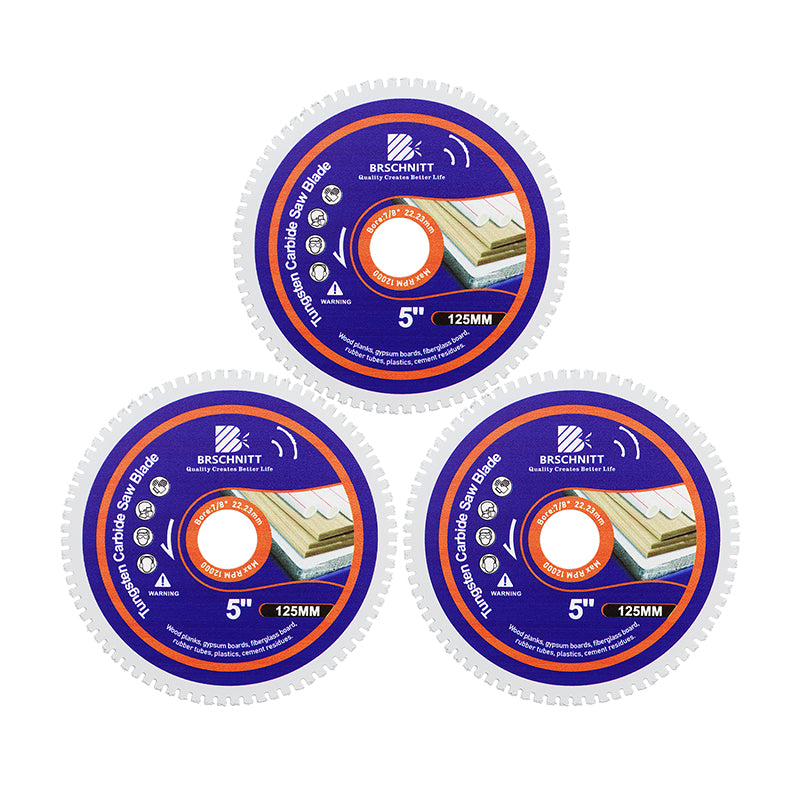 BRSCHNITT 2/3pcs Brazed Carbide Woodworking Saw Blade for Wood with Nail Rubber Plastic Cutting Disc Diameter 75/100/115/125mm Disc