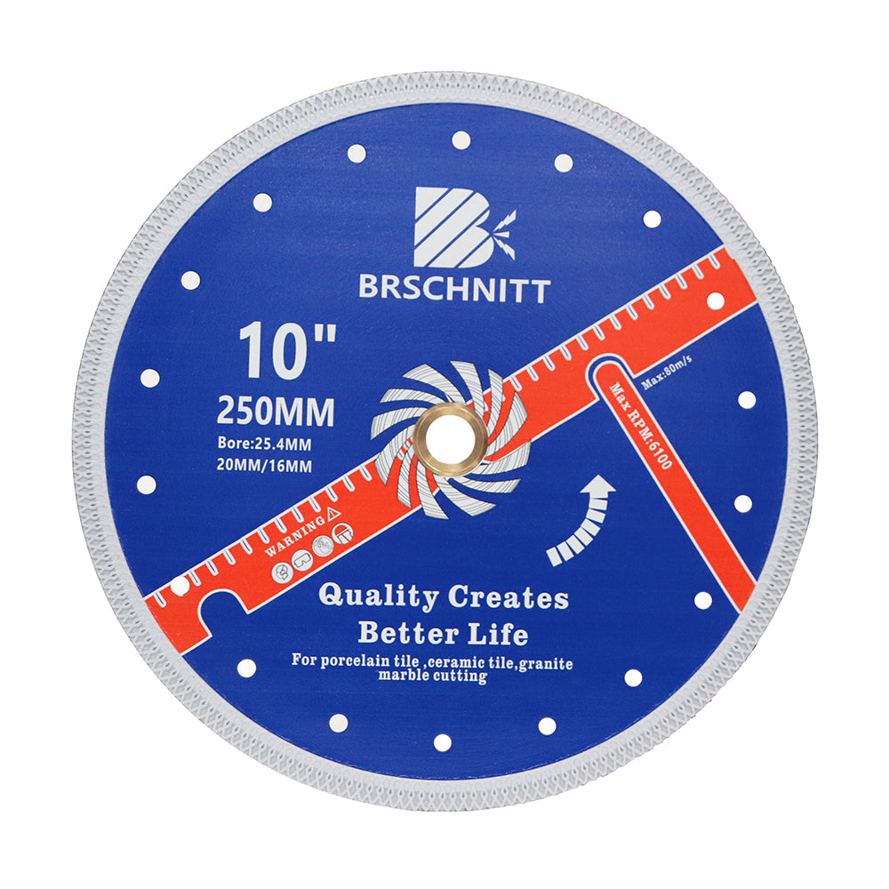 BRSCHNITT Diamant-Trennscheibe X Mesh 1 Stück oder 2 Stück Durchmesser 75–250 mm Keramik Porzellan Fliesen Marmor Granit Heißgepresstes gesintertes Turbo-Sägeblatt