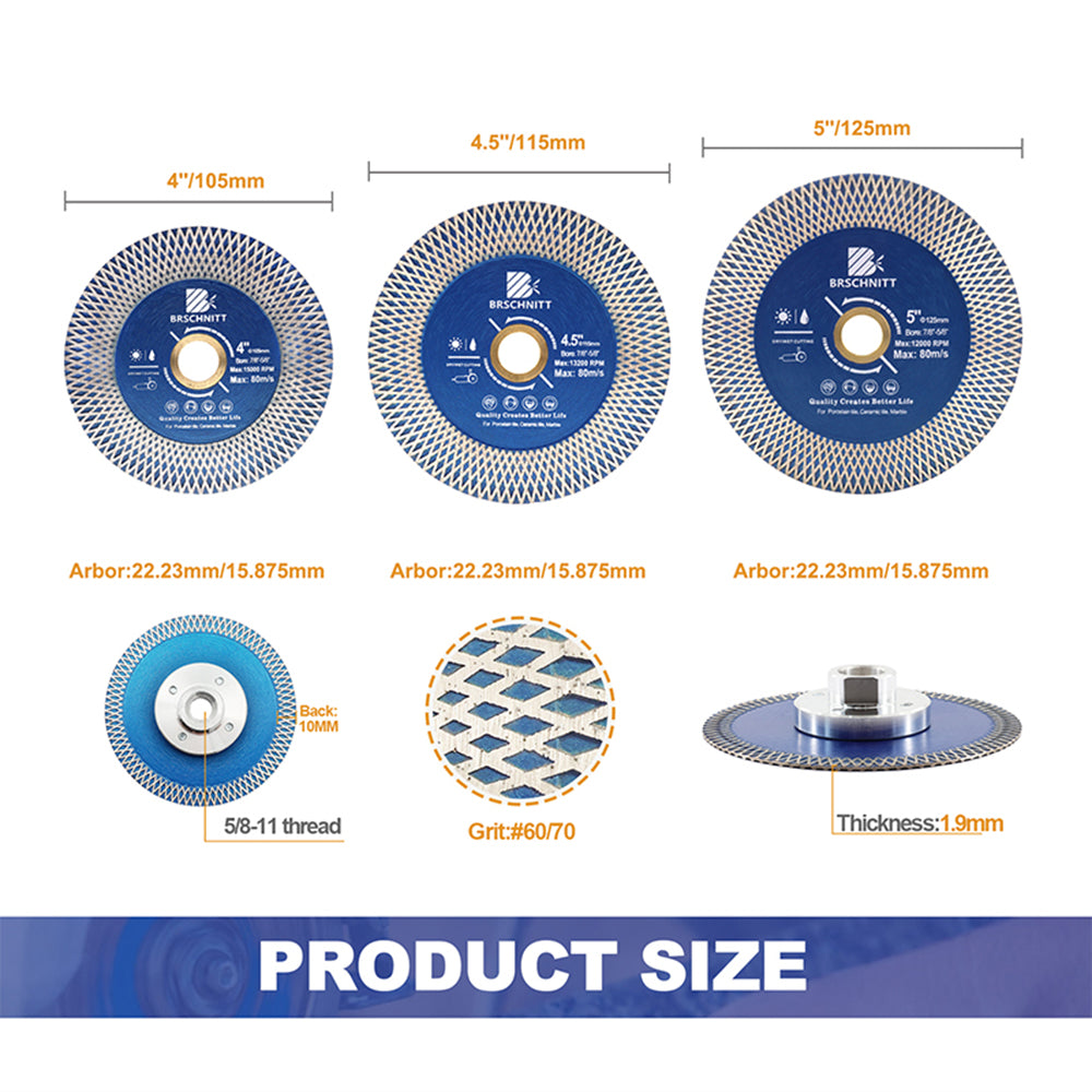 115mm Turbo Segmented Diamond Cutting Disc Granite Disc - Diamond Cutting Disc And Sintered