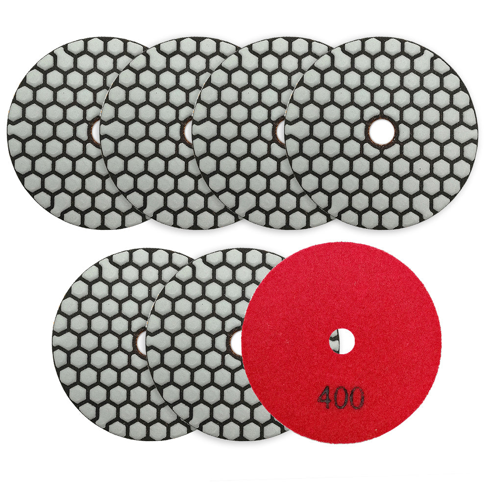 BRSCHNITT DDiamond Trockenpolierpads 4" 7 Stück/Set Polieren von Granit Marmor Keramik Kunststein Schleifscheibe