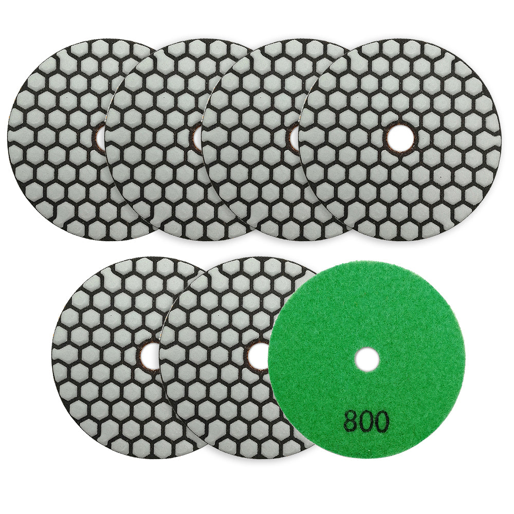 BRSCHNITT DDiamond Trockenpolierpads 4" 7 Stück/Set Polieren von Granit Marmor Keramik Kunststein Schleifscheibe