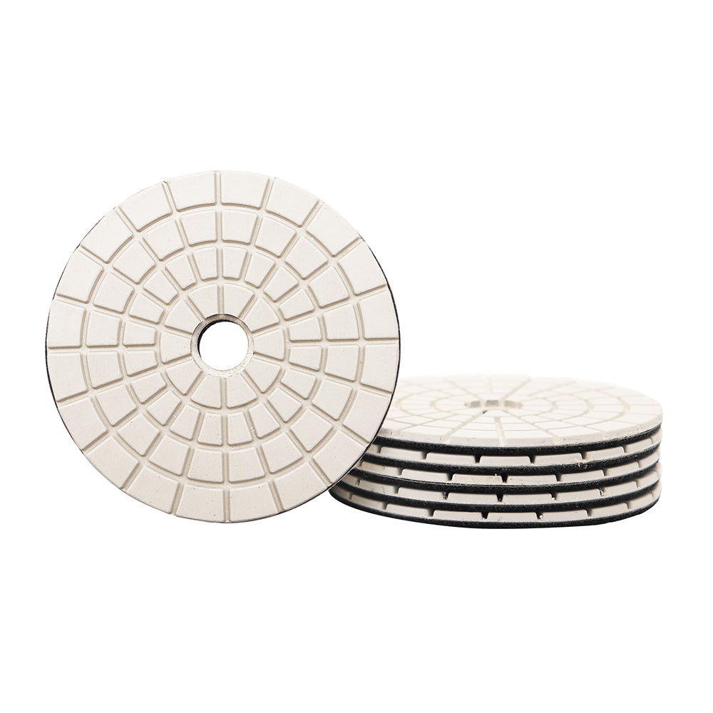 BRSCHNITT Lot de 6 tampons de polissage flexibles diamantés humides 4 pouces pour granit, marbre, céramique, pierre artificielle