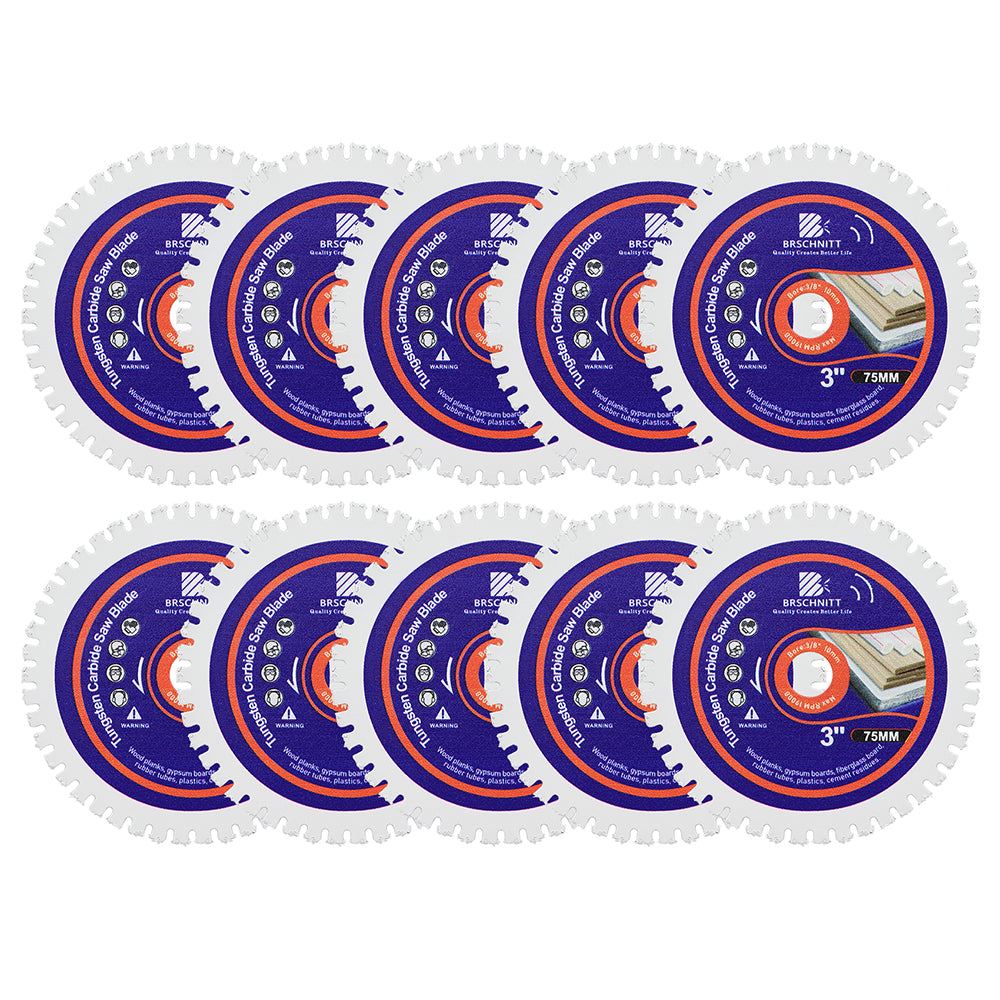 BRSCHNITT Brazed Carbide Saw Blade 75-125mm for Wood with Nails Plastic Rubber Cutting
