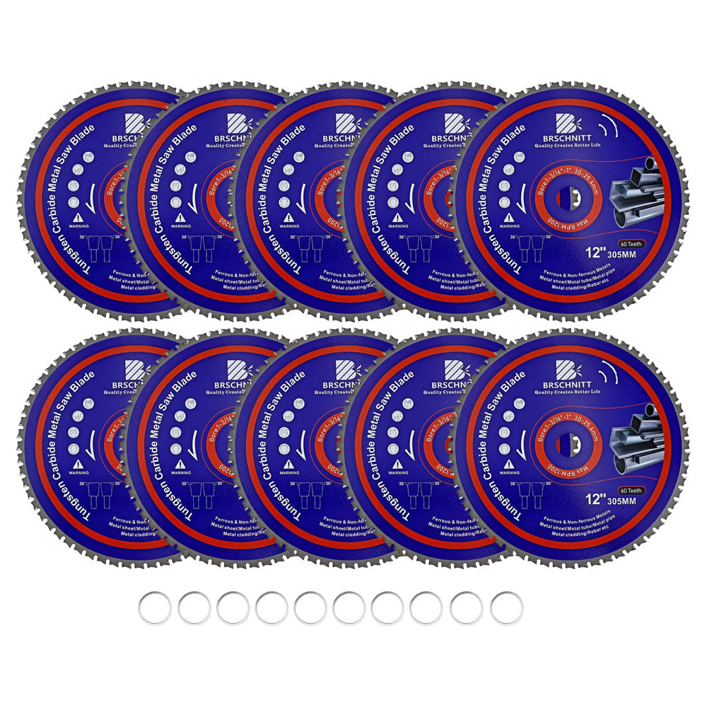 BRSCHNITT TCT Circular Saw Blade 165-365mm for Metal Pipe Cutting Stainless Steel Ferrous Materials