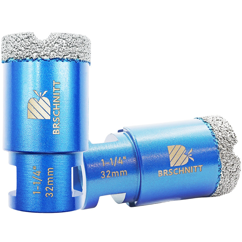 BRSCHNITT 5/8"-11 Thread Diamond Dry & Wet Hole Saw 1/4"-6" for Ceramic Porcelain Vacuum Brazed