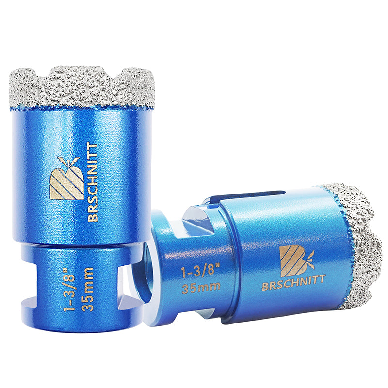BRSCHNITT 5/8"-11 Thread Diamond Dry & Wet Hole Saw 1/4"-6" for Ceramic Porcelain Vacuum Brazed
